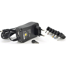 Блок живлення мережевий Voltronic 30W Universal, Output 3V-12V, 2.35*0.75/ 3.0*1.1/3.5*1.35/4.0*1.7 /5.5*2.1/5.5*2.5 (13056 / YT-UPS30W)