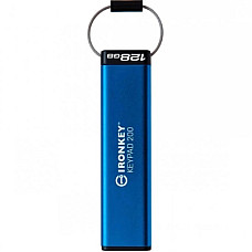 USB флеш накопичувач Kingston 128GB IronKey Keypad 200 Type-C Encrypted Blue USB 3.2 (IKKP200C/128GB