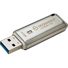 USB флеш накопичувач Kingston 64GB IronKey Locker Plus 50 AES Encrypted USB 3.2 (IKLP50/64GB)