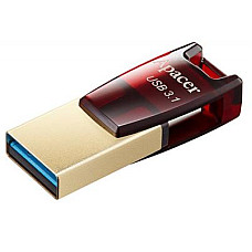 USB флеш накопичувач Apacer 64GB AH180 Red Type-C Dual USB 3.1 (AP64GAH180R-1) (1386667)