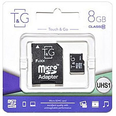 Карта пам`ятi MicroSDHC 8GB UHS-I Class 10 T&G + SD-adapter (TG-8GBSD10U1-01)