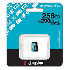 Карта пам`яті MicroSDXC  256GB UHS-I/U3 Class 10 Kingston Canvas Go! Plus R200/W160MB/s (SDCG4/256GBSP)