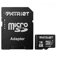 Карта пам`ятi MicroSDHC 16GB UHS-I Class 10 Patriot LX + SD-adapter (PSF16GMCSDHC10)