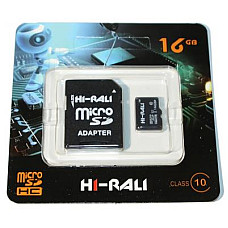 Карта пам`ятi MicroSDHC 16GB UHS-I Class 10 Hi-Rali + SD-adapter (HI-16GBSD10U1-01)