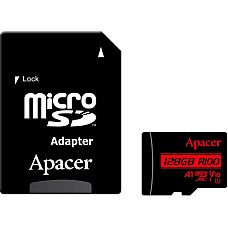 Карта пам`ятi MicroSDHC 128GB UHS-I Class 10 Apacer + SD adapter (AP128GMCSX10UB-R)