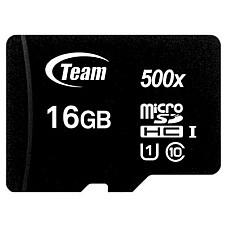 Карта пам`ятi MicroSDHC 16GB UHS-I Class 10 Team Black (TUSDH16GCL10U02)