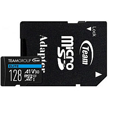Карта пам`ятi MicroSDXC 128GB UHS-I/U3 Class 10 Team Elite + SD-адаптер (TEAUSDX128GIV30A103)