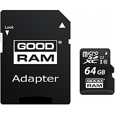Карта пам`ятi MicroSDXC 64GB UHS-I Class 10 Goodram + SD-adapter (M1AA-0640R12)