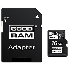 Карта пам`яті MicroSDHC 16GB UHS-I Class 10 Goodram + SD-adapter (M1AA-0160R12)