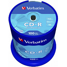 Диск CD Verbatim CD-R 700Mb 52x Cake box 100шт Extra (43411)