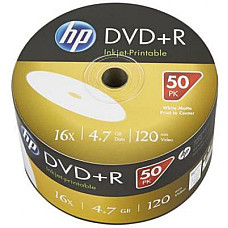 Диск DVD HP DVD+R 4.7GB 16X IJ PRINT 50шт (69304/DRE00070WIP-3)