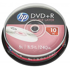 Диск DVD HP DVD+R 8.5GB 8X DL 10шт Spindle (69309/DRE00060-3)