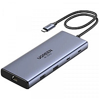 Порт-реплікатор Ugreen Dock CM639 USB3.2 Type-C --> HDMIx2, 60Hz/2xUSB-A/2xUSB-C 3.2/ RJ45/SD/TF/PD