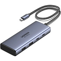 Порт-реплікатор Ugreen Dock CM498 USB3.2 Type-C ->2xUSB-A 3.2/2xUSB-C 3.2 10Гбіт/с/ 2xHDMI 4K60Гц/PD 100W (45379)