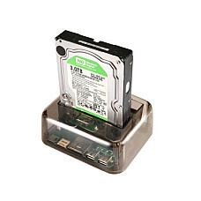 Док-станція для накопичувачів Dynamode 2*HDD 2,5"/3,5" SATA /IDE/SSD - USB3.0, 2 x USB 2.0, SD/TF/M2