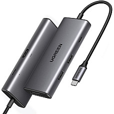 Док-станція USB3.1 Type-C --> HDMI 4K30Hz/USB 3.0x2/Type-C/SD/TF/ PD 100W CM498 7 in 1 Ugreen (15531)