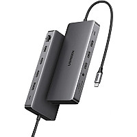 Док-станція USB3.2 Type-C --> HDMIx2,4K60Hz/4xUSB-A/2xUSB-C3.2/DP4K60Hz/RJ45/SD/TF/AUX PD 100W CM681 (15978)