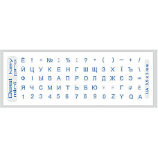 Наклейка на клавіатуру BestKey mini Pro 3,5х3мм, прозора основа, 70, синій (BKmPRO/BluTr/052)