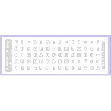 Наклейка на клавіатуру BestKey mini Pro 3,5х3мм, прозора основа, 70, білий (BKmPRO/WhiTr/050)