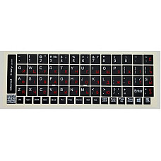 Наклейка на клавіатуру BestKey непрозора чорна, 68, червоний (BK13RED/025)