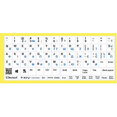 Наклейка на клавіатуру BestKey непрозора біла основа, 76, синій (BKU13WHI_BLU)