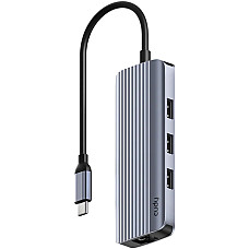 Концентратор Cudy USB-C 6-in-1 1xHDMI 4K + 1xUSB-C + 1xUSB 3.0 5Gbps + 2xUSB 2.0 (UH606)