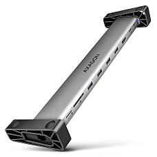 Концентратор AXAGON USB-C 9-in-1 4xUSB 3.2 + 2xUSB-C + HDMI + SD/TF + RJ45 1000Mbps + PD 100W black/