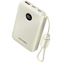 Батарея універсальна Vention 10000mAh 22,5W Fast Charging, USB-A, 2xUSB-C Beige (FKAN0-C)