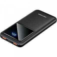 Батарея універсальна Vention 10000mAh 22.5W 3A, PD, QC/3.0, LED Display, Black (FHKB0)