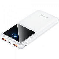 УМБ Vention 10000mAh 22.5W 3A PD,QC3.0, Micro-USB,USB-C,2xUSB-A, LED Display,White (FHKW0) (1805216)