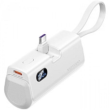 Батарея універсальна Vention 4800mAh 22,5W PD, USB-C In/Out, LED display, with built-in USB-C cable