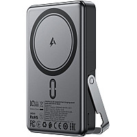 УМБ Acefast Magnetic Wireless 10000mAh 22.5W PD,QC 3.0 USB-C In/Out, QI 15W, with holder M17 Black (6974316284000)