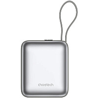 УМБ Choetech 10000mAh 35W PD3.0 USB-C In/Out, LED Display, with buid-in type-C cabel сіра (B832-GY)