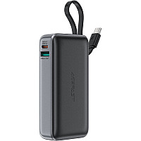 УМБ Acefast 10000mAh 30W PD USB-C witch cable, USB-A, Li-Pol, M7 Black (6974316283379) (1822525)