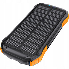 Батарея універсальна Choetech 10000mAh 10W 2USB-A+USB-C,solar panel Black-Orange (B658-OR)
