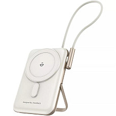 Батарея універсальна Choetech Magnetic Wireless 10000mAh 20W, PD, Qi-15W, USB-C In/Out, buid-in cabel, White (B735-CCWH)