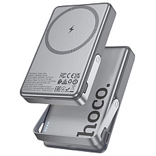 Батарея універсальна HOCO 10000mAh Sunlight PD/20W Magnetic with stand Metal Grey (Q36A / 714987)