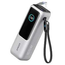 Батарея універсальна Anker 25000mAh, 165W, PD/3/0, QC/3/0, Built-In Double USB-C Cables, silver (A16
