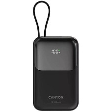 Батарея універсальна Canyon 10000mAh OnPower 101 PD/22.5W built-in cable Black (CNS-CPB101BK)