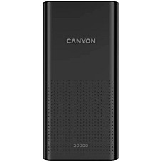 Батарея універсальна Canyon 20000mAh, Input 5V/2A, Output 5V/2.1A(Max), Black (CNE-CPB2001B)