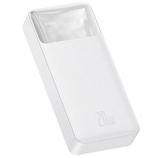 Батарея універсальна Baseus Bipow 20000mAh, Input(microUSB,Type-C), Output(2хUSB,Type-C), White (PPBD20K)