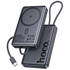 Батарея універсальна HOCO 10000 mAh Origen Dual PD/20W Magnetic with cable Type-C Metal Gray (Q44 /