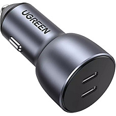 Автомобільний зарядний пристрій Ugreen CD213 (2xUSB 40W (USB-C) QC 3.0+ Gray (70594)