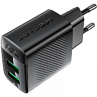 Зарядний пристрій Acefast 2xUSB 12W A86 black (6974316283270)
