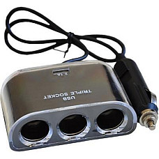 Автомобільний зарядний пристрій Atcom ES-09 (HUB 3*DC12 + 1*USB, 2.1A) Black (13151)