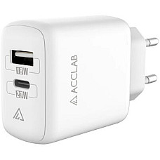 Зарядний пристрій AccLab AL-TC220 (1xUSB, 1xType-C) White (1283126556494)