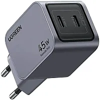 Мережевий ЗП UGREEN X707 Nexode Pro 45W 2xUSB-C PD GaN Gray (35008)