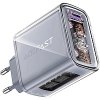 Зарядний пристрій Acefast 3xUSB 65W (2xUSB-C+USB-A) Gan A45 Fast Charger Mountain mist (6974316282099)