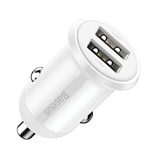 Автомобільний зарядний пристрій Baseus Grain Pro 4.8A 2USB White (CCALLP-02)