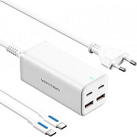 Зарядний пристрій Vention 4xUSB 100W (2xUSB-C+2xUSB-A) PD3.0/QC 3.0/GaN White (FBSWG-EU)